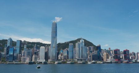 Victoria Harbor, Hong Kong 30 July 2020: Hong Kong cityのeditorial素材