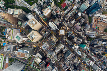 Central, Hong Kong 30 July 2020: Top down view of Hong Kongのeditorial素材