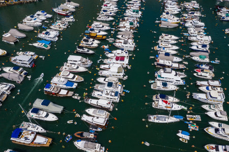 Aerial view of the yacht clubのeditorial素材