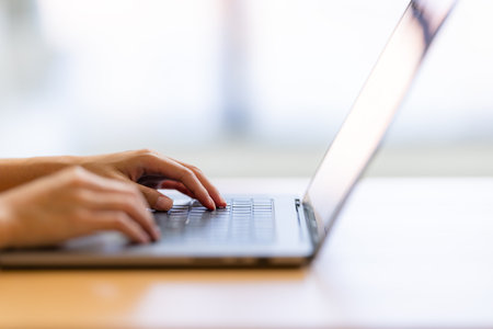 Work on the laptop computerの写真素材