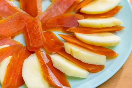 Taiwan cuisine slice of mullet roe with appleの写真素材
