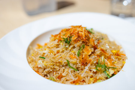 Sakura shrimp fried rice dishの写真素材