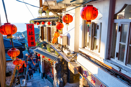 Taiwan, 04 August 2022:  Jiufen Old Street in Taiwan