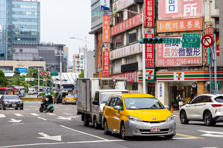 Taipei, Taiwan 19 September 2022: Taipei city street in Taipei train station districtの写真素材