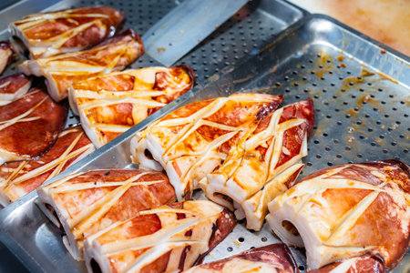 Grill squid in Taiwan local street food
