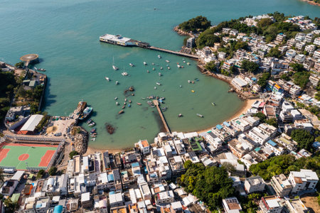 Top view of Lamma island in Hong Kongの写真素材