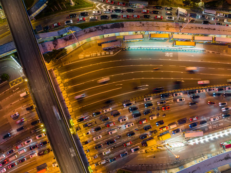 Hung Hom, Hong Kong 25 January 2022: Cross Harbor tunnel at nightのeditorial素材