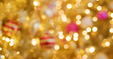 Christmas decoration hanging on treeの写真素材