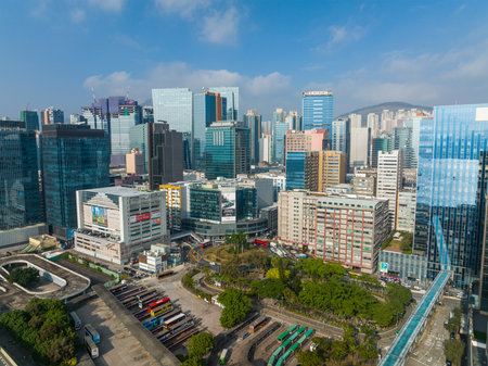 Kwun Tong, Hong Kong 28 December 2021: Hong Kong business district in Kowloon sideのeditorial素材