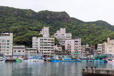Yehliu Fishing Harbor in Taiwanの写真素材