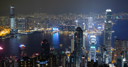 Victoria Peak, Hong Kong 23 October 2019: Hong Kong skylineのeditorial素材