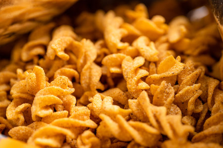 Traditional snack crispy bean twist crackerの写真素材