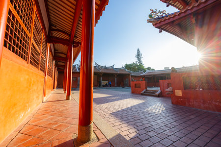Taiwan 23 February 2023: Confucius Temple in Tainan, Taiwan