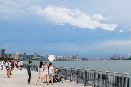 Taiwan 23 August 2023: Tamsui river side in Taiwan