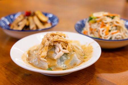 Taiwanese cuisine dish in restaurantの写真素材