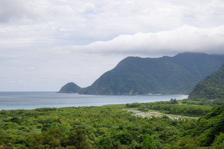 Sea and mountain in Yilan of Taiwan