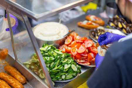 Taiwan street food stall prepare for foodの写真素材