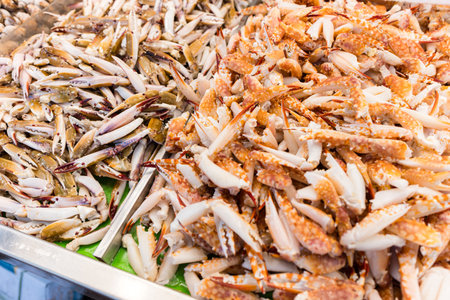 Seafood crab sell in wet marketの写真素材