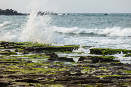 Laomei Green Reef in North sea coast in Taiwanの写真素材