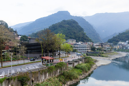 Taiwan 19 February 2023: Beautiful landscape in Wulai of Taiwan