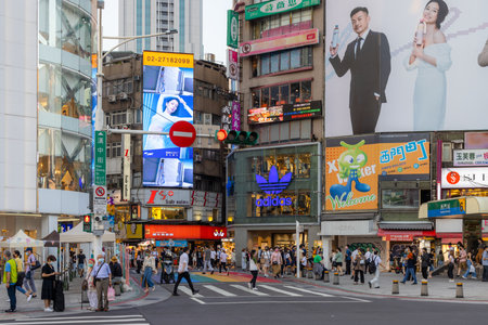 Taipei, Taiwan 22 August 2022: Ximending street in Taiwanのeditorial素材