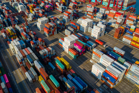 Kwai Tsing, Hong Kong 21 February 2020: Hong Kong container port