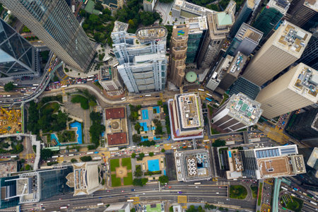 Central, Hong Kong 24 September 2019: Hong Kong city from topのeditorial素材