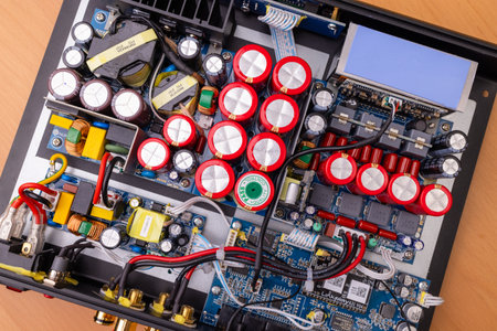 Circuit board of sound amplifierの写真素材
