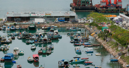 Lei Yue Mun, Hong Kong 24 May 2020: Hong Kong fishing villageのeditorial素材