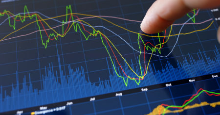 Stock market data on tablet computer