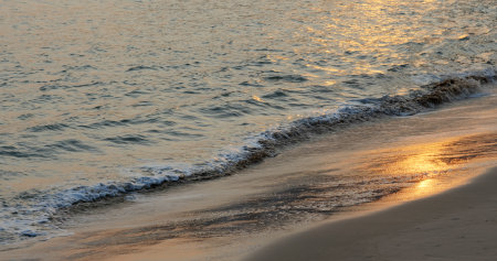 Sand beach at sunset timeの写真素材