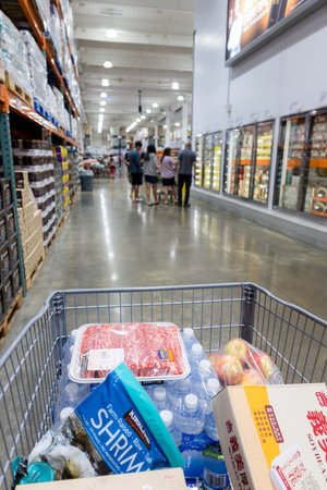 Taiwan 30 October 2023: Shopping cart in Costco Storeの写真素材