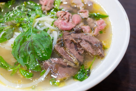 Delicious Pho with beef and vegetableの写真素材