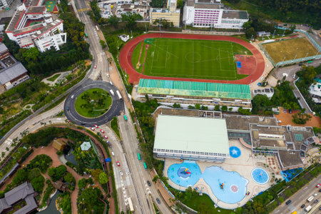 Ngau Chi Wan, Hong Kong 16 May 2019: Hammer Hill Road Sports Groundのeditorial素材