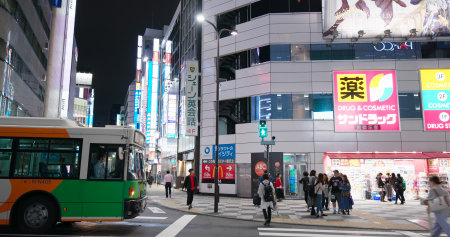 Tokyo, japan 30 June 2019: Ikebukoro district in Japan at nightのeditorial素材