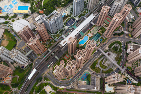 Ma On Shan, Hong Kong,14 June 2020: Top view of Hong Kong cityのeditorial素材