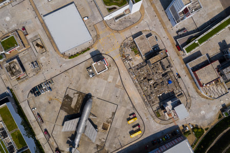 Tseung Kwan O, , Hong Kong 19 May 2020: Drone fly over Fire services training schoolのeditorial素材