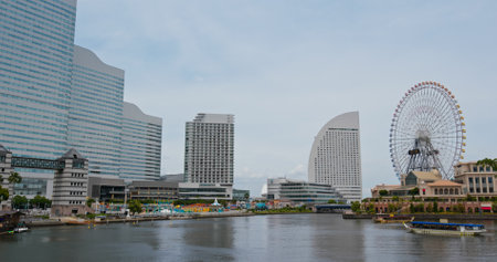 Yokohama, Japan, 30 June 2019: Yokohama city in the eveningのeditorial素材