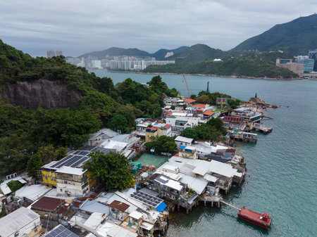 Lei Yue Mun, Hong Kong 22 November 2021: Top view of Fishing villageのeditorial素材