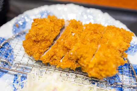 Japanese restaurant deep fried pork cutletの写真素材