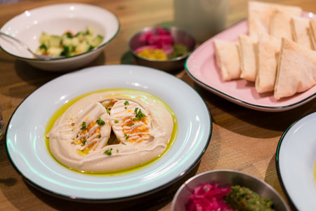 Hummus with egg israel cuisine
