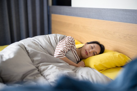 Woman sleep on bed at home