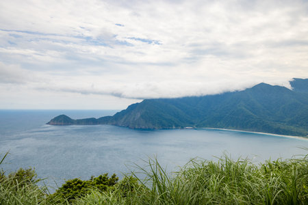 Top view of the island and sea