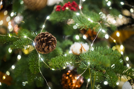 Christmas tree decoration in the holiday season