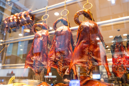 Roasted goose in the Cantonese cuisine restaurantの写真素材