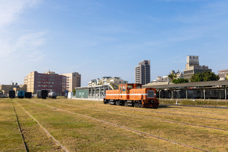 Kaohsiung, Taiwan 02 February 2024: Hamasen Railway Cultural Park in Kaohsiung of Taiwanのeditorial素材