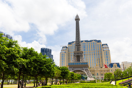 Macau 29 June 2023: Macau hotel in the city downtown at Taipaのeditorial素材