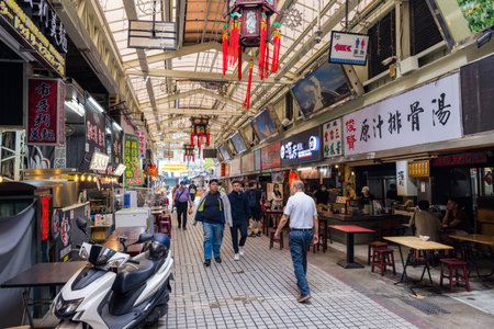Taipei, Taiwan 17 October 2023: Huaxi Street Tourist Night Market in Taipei