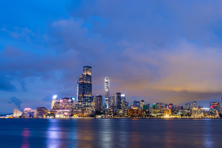 Hong Kong 26 June 2023: Hong Kong city nightのeditorial素材
