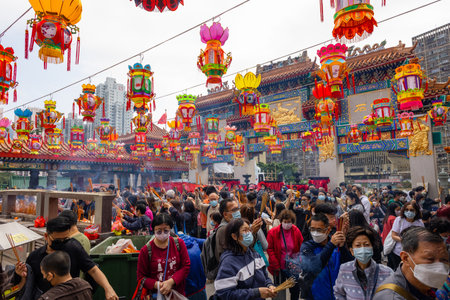 Hong Kong 15 January 2023: Hong Kong Wong Tai Sin temple